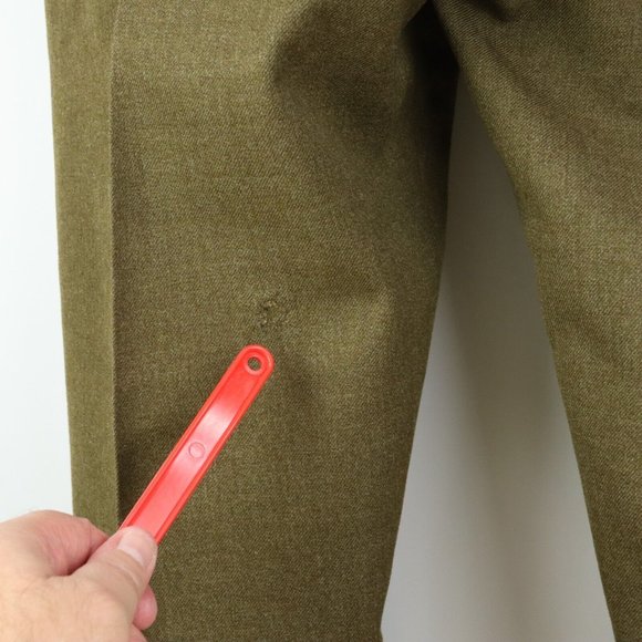 Vintage 50s Korean War Mens 31x33 1950 Wool Field Trousers 18oz Serge Green USA - Picture 9 of 14